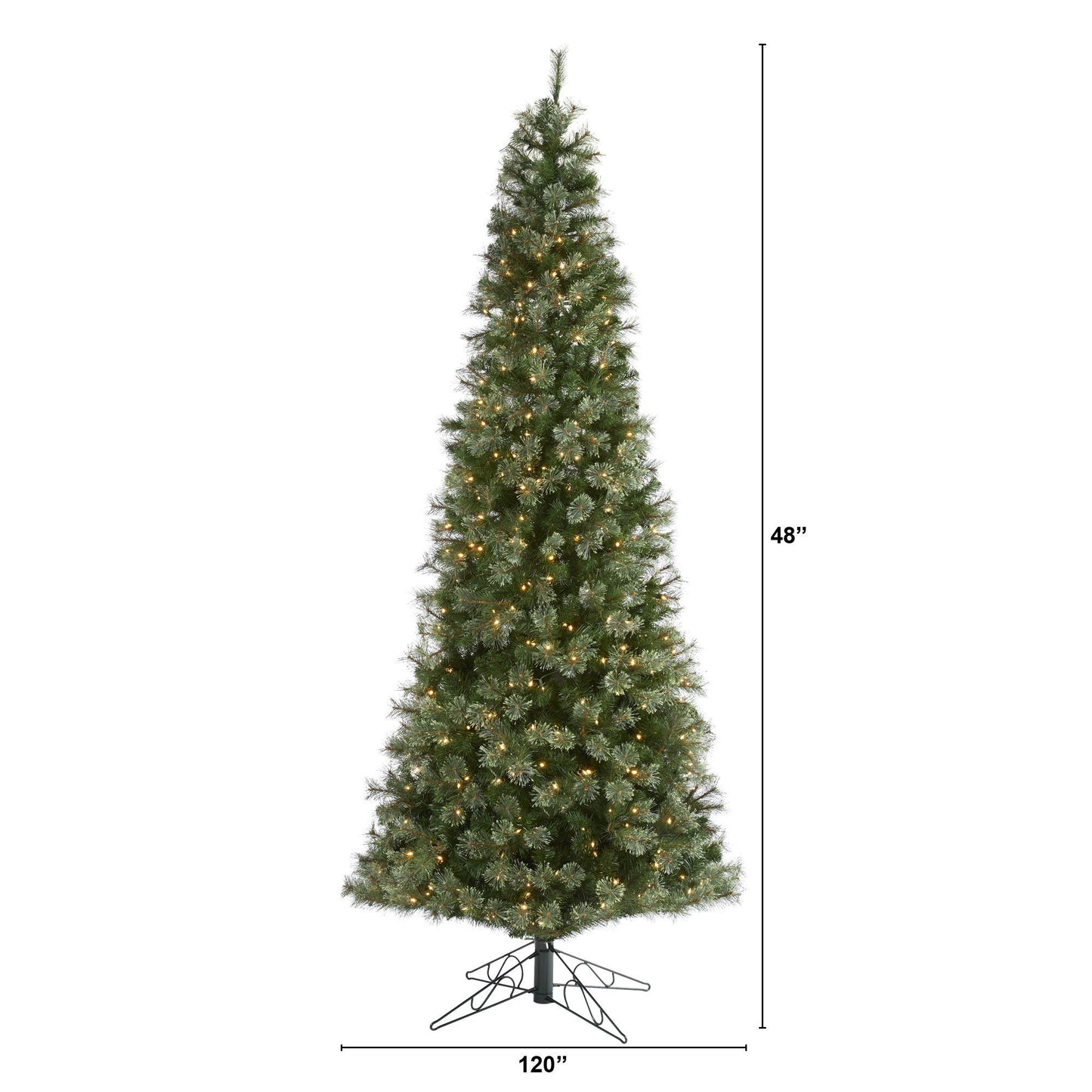 10' Cashmere Slim Artificial Christmas Tree with 750 Warm White Lights and 1908 Bendable Branches - Tampa Home & Garden Store