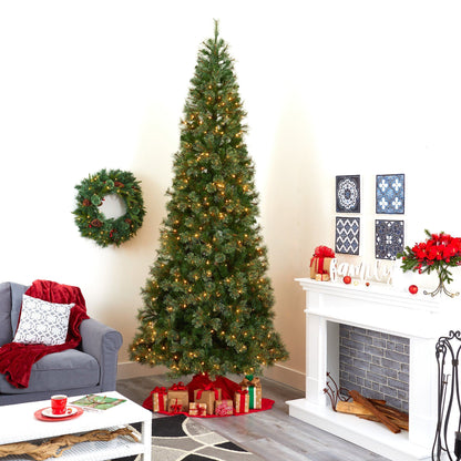 10' Cashmere Slim Artificial Christmas Tree with 750 Warm White Lights and 1908 Bendable Branches - Tampa Home & Garden Store