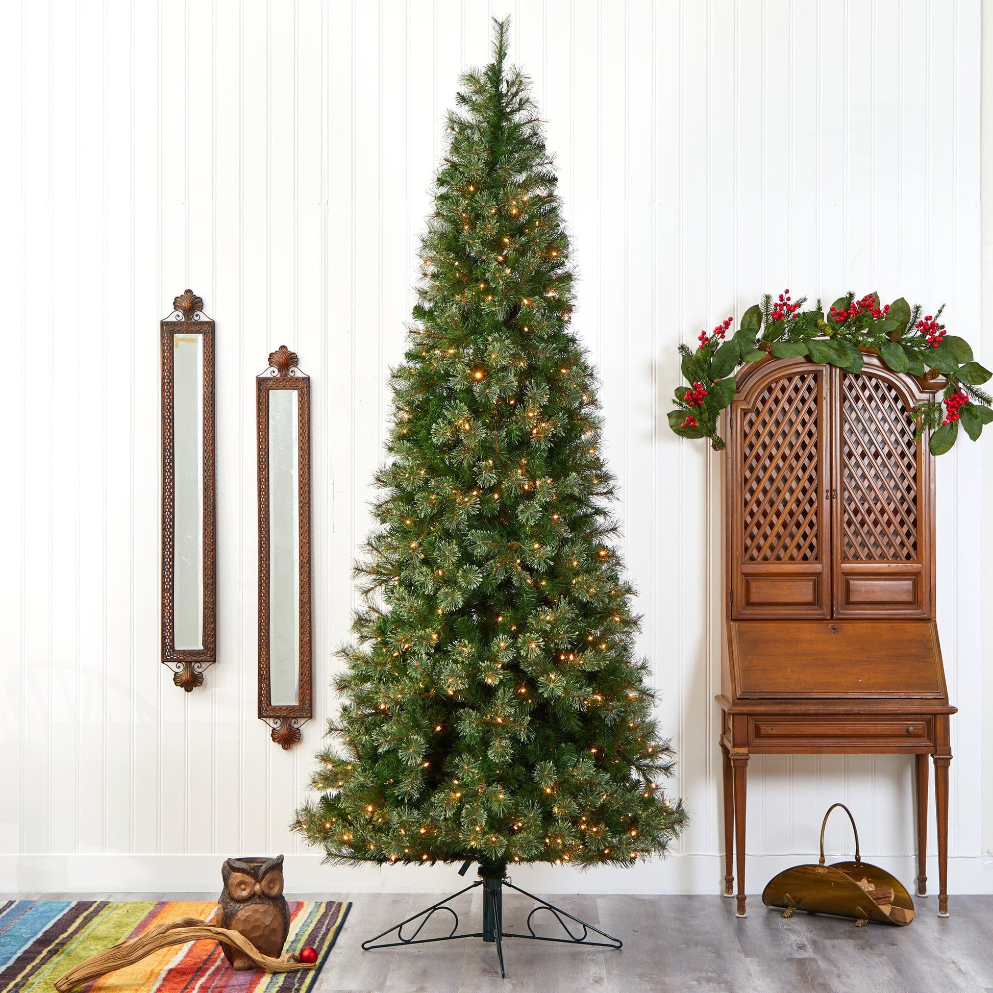 10' Cashmere Slim Artificial Christmas Tree with 750 Warm White Lights and 1908 Bendable Branches - Tampa Home & Garden Store