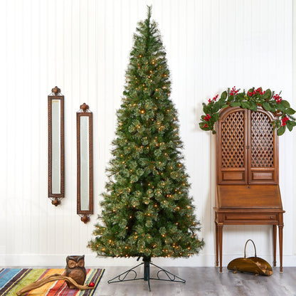 10' Cashmere Slim Artificial Christmas Tree with 750 Warm White Lights and 1908 Bendable Branches - Tampa Home & Garden Store