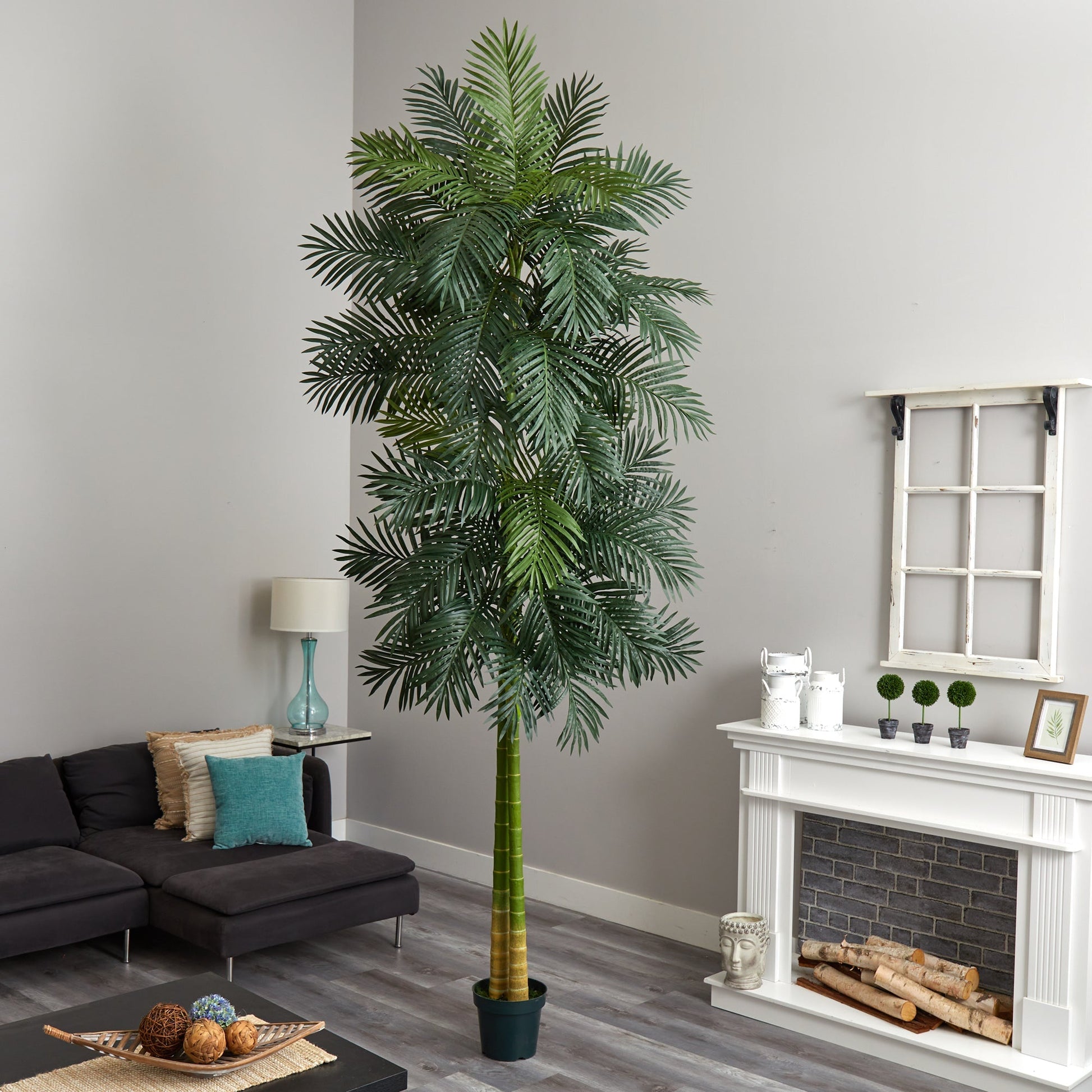 10’ Double Stalk Golden Cane Artificial Palm Tree - Tampa Home & Garden Store