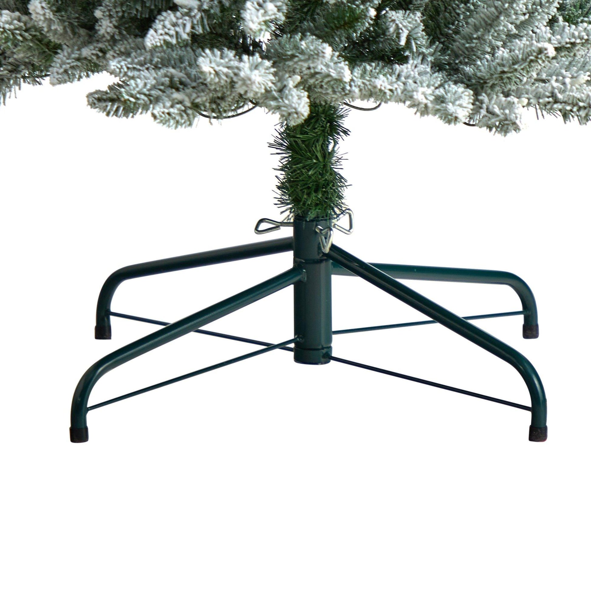 10’ Flocked Pencil Artificial Christmas Tree with 700 Clear Lights and 1145 Bendable Branches - Tampa Home & Garden Store