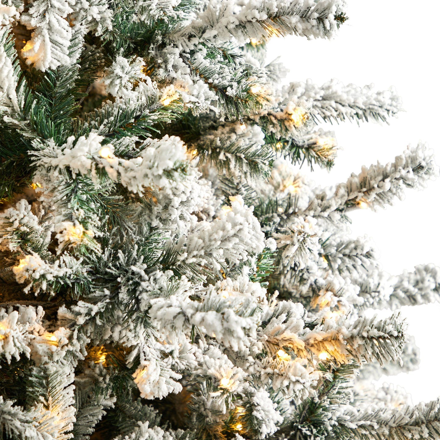 10' Flocked Rock Springs Spruce Christmas Tree with 800 LED Lights and 1880 Bendable Branches - Tampa Home & Garden Store