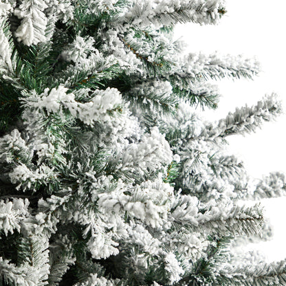 10' Flocked Rock Springs Spruce Christmas Tree with 800 LED Lights and 1880 Bendable Branches - Tampa Home & Garden Store