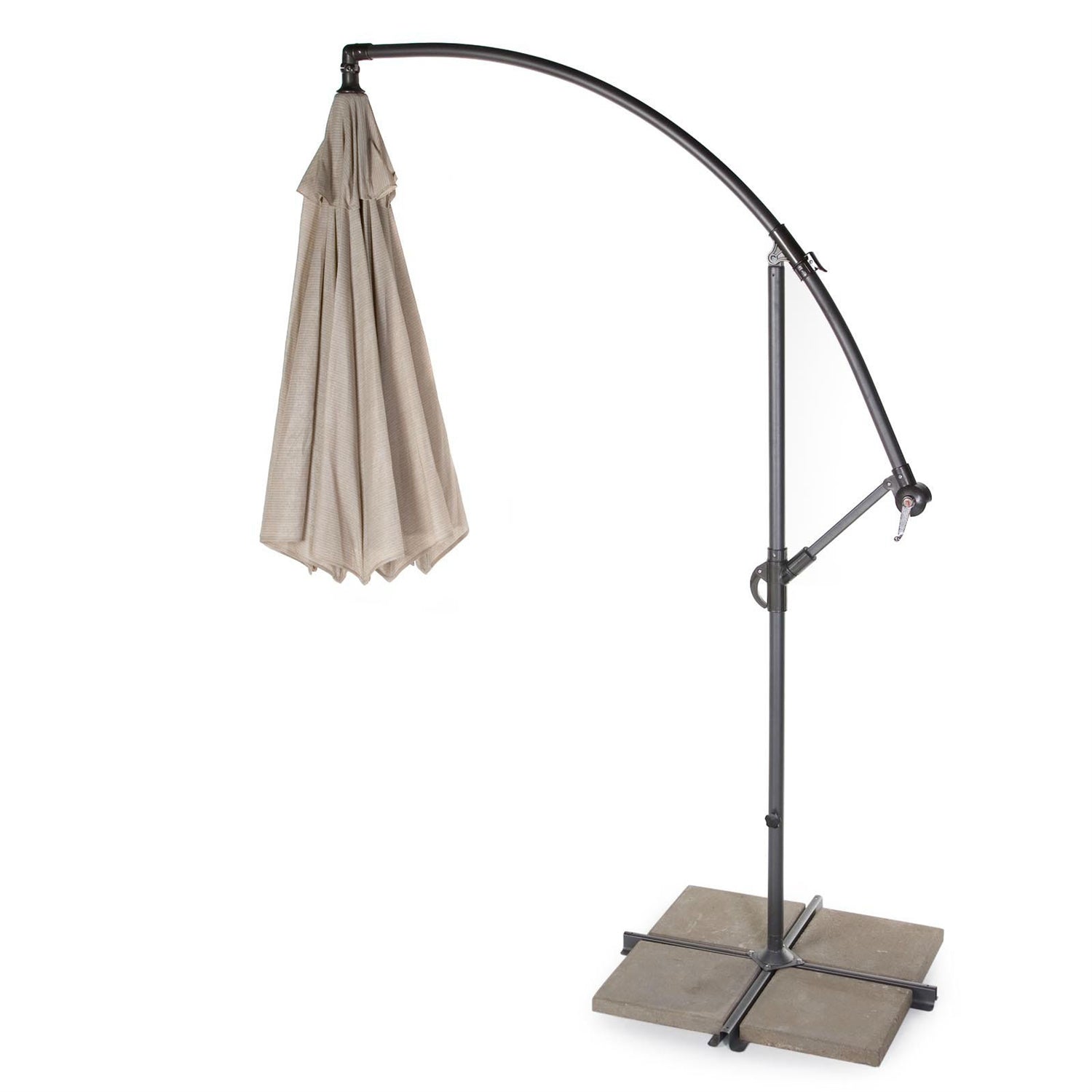 10 Foot Mocha Offset Patio Canopy Umbrella Rotates 360 Degrees - Tampa Home & Garden Store