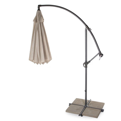 10 Foot Mocha Offset Patio Canopy Umbrella Rotates 360 Degrees - Tampa Home & Garden Store