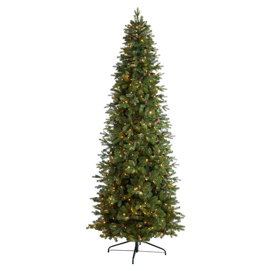 10’ Fraser Fir Artificial Christmas Tree with 780 LED Lights and 2327 Bendable Branches - Tampa Home & Garden Store