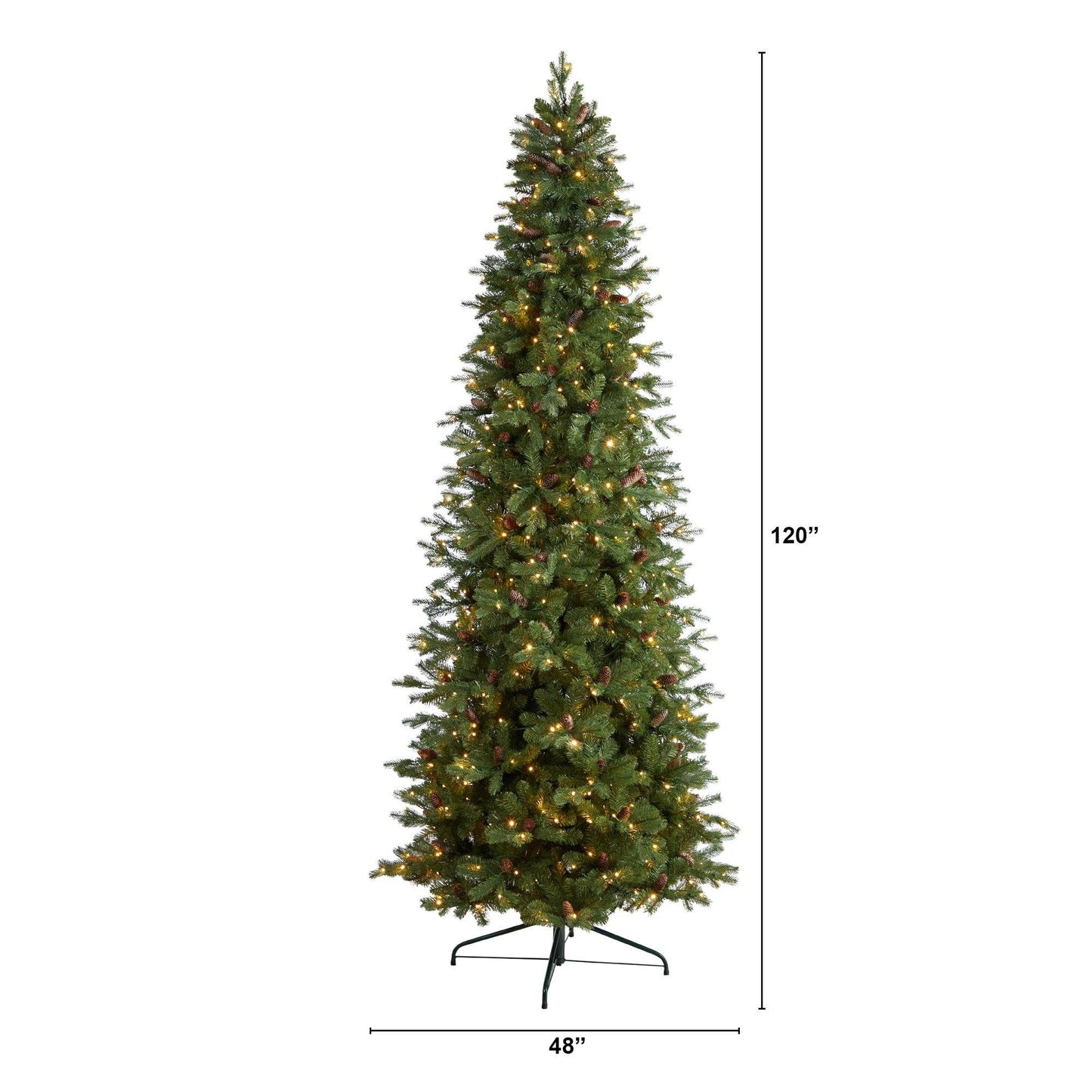 10’ Fraser Fir Artificial Christmas Tree with 780 LED Lights and 2327 Bendable Branches - Tampa Home & Garden Store