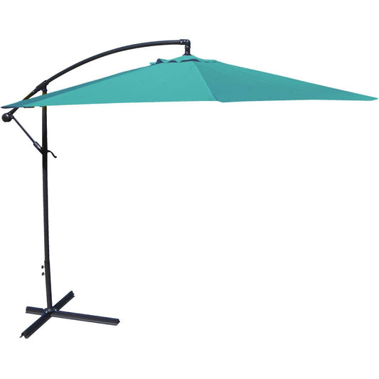 10-Ft Offset Cantilever Patio Umbrella with Aruba Teal Canopy - Tampa Home & Garden Store