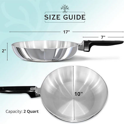 10-Inch Chef Skillet – Quick & Even Heat Distribution – Lightweight Cast Aluminum Frying Pan - Tampa Home & Garden Store