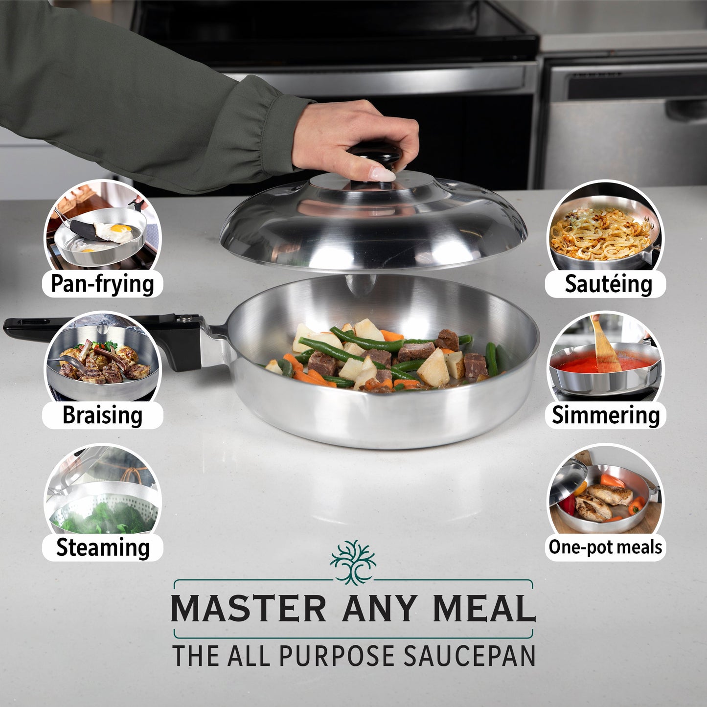 10 Inch Sauté Pan with Lid - Tampa Home & Garden Store