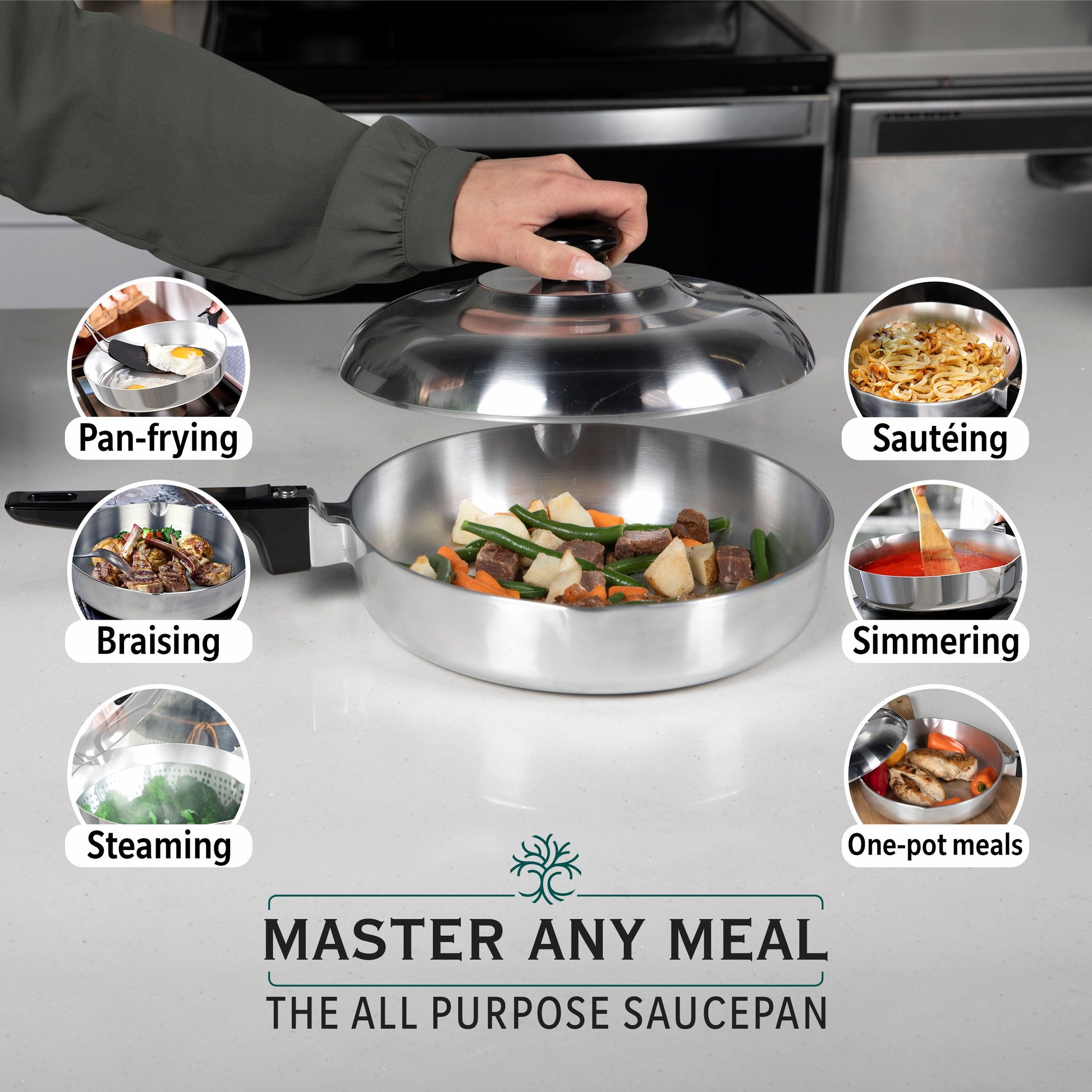 10 Inch Sauté Pan with Lid - Tampa Home & Garden Store