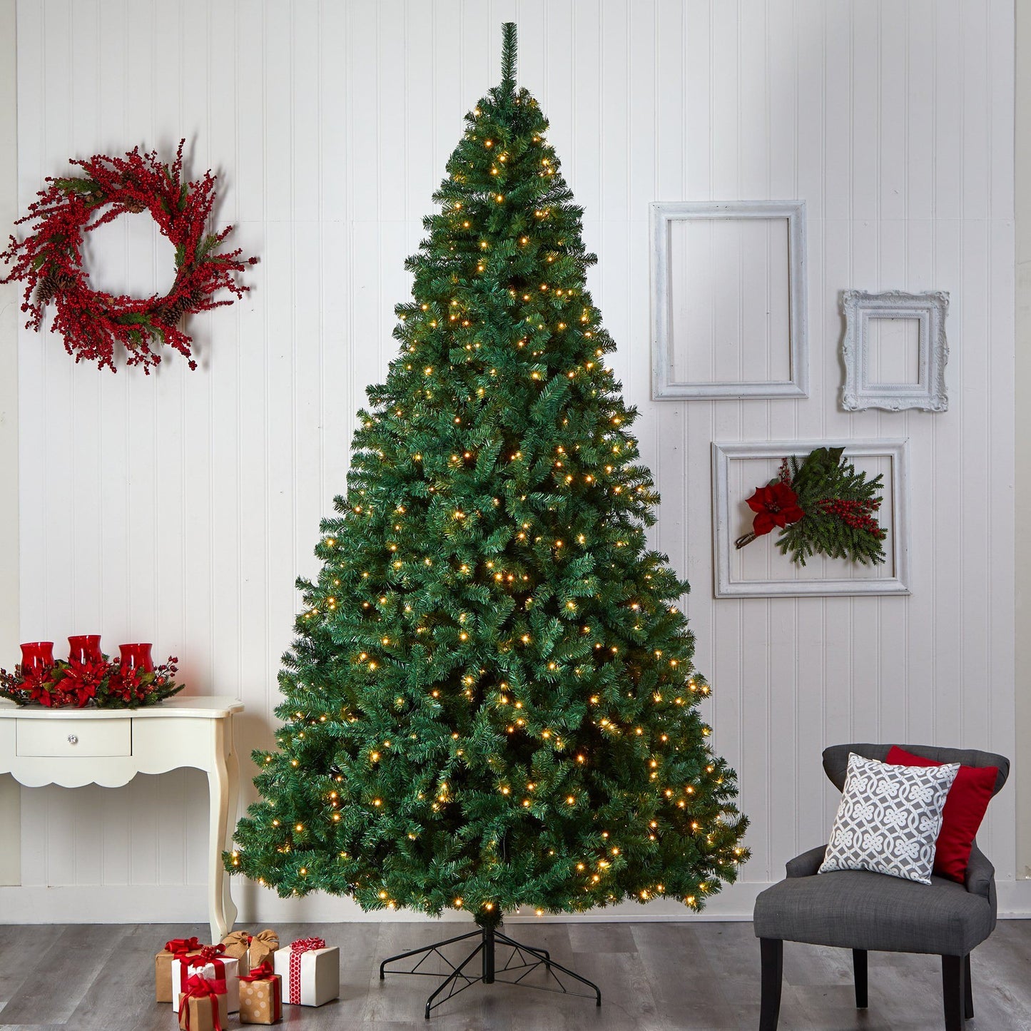 10' Northern Tip Artificial Christmas Tree with 800 Clear LED Lights and 2200 Bendable Branches - Tampa Home & Garden Store