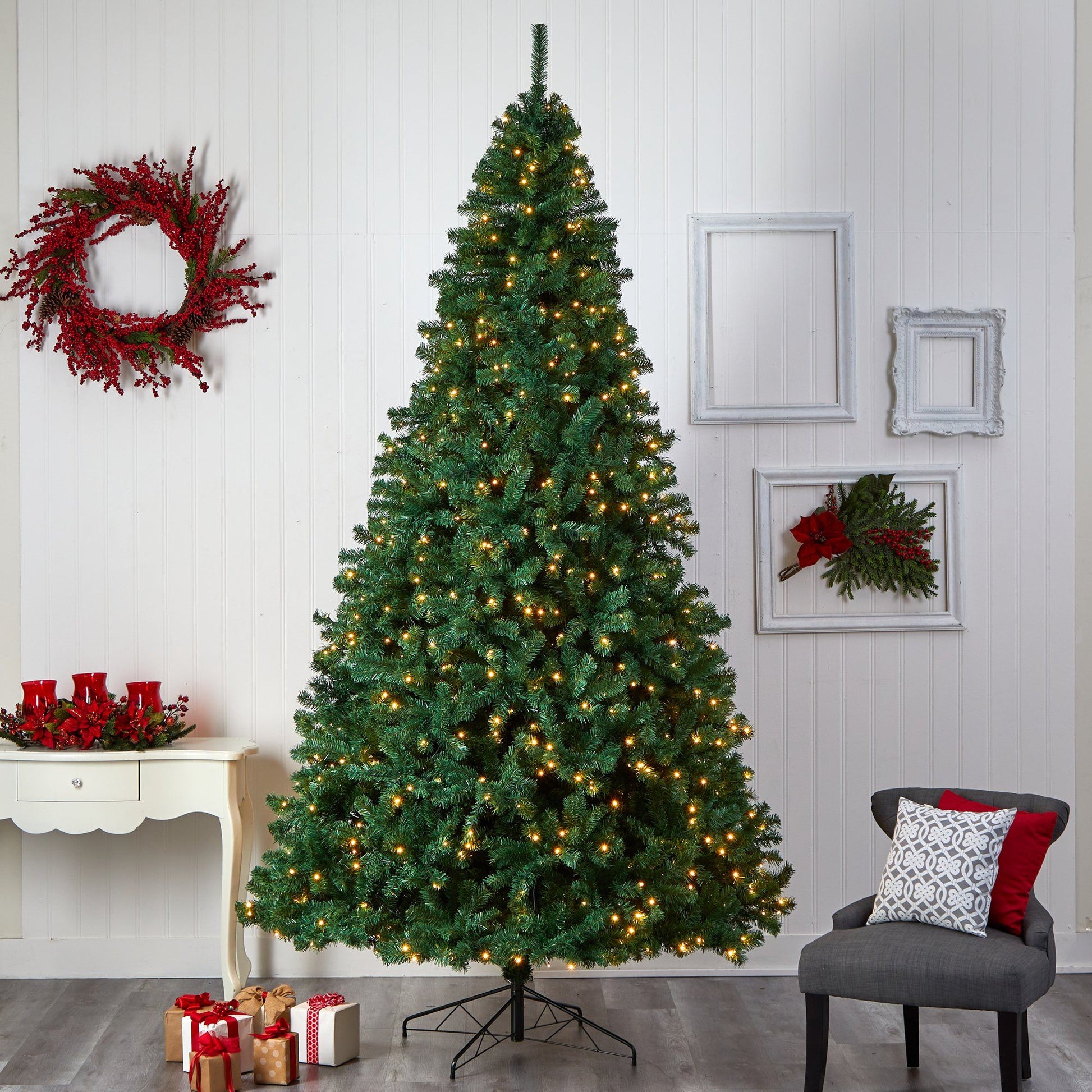 10' Northern Tip Artificial Christmas Tree with 800 Clear LED Lights and 2200 Bendable Branches - Tampa Home & Garden Store