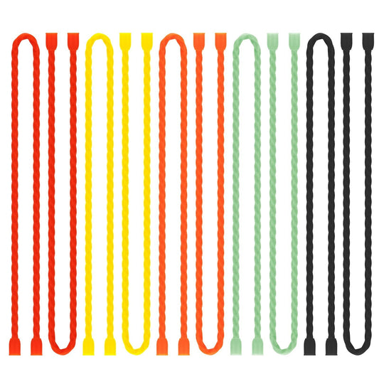 10 Pcs 18 Inch Silicone Cable Ties Reusable Rubber Twist Ties for Indoor Outdoor - Tampa Home & Garden Store