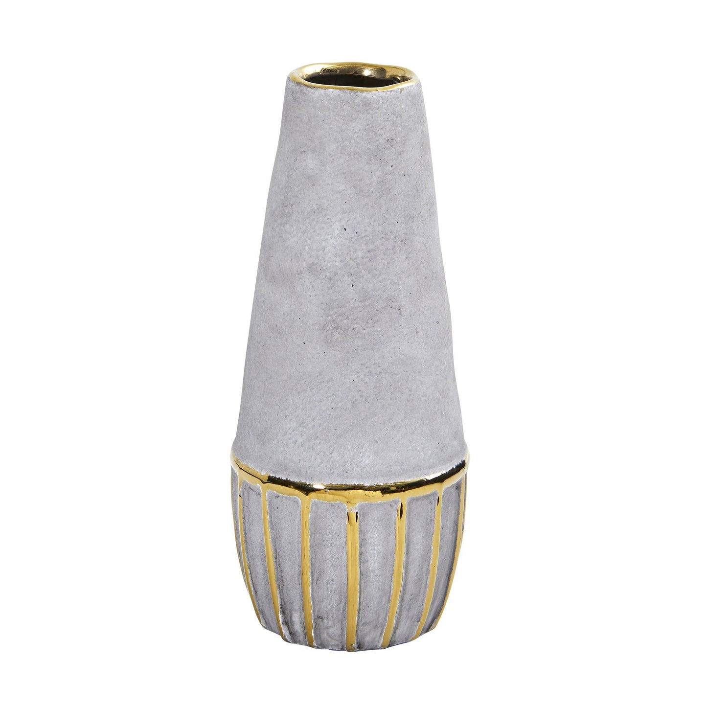 10” Regal Stone Decorative Vase with Gold Accents - Tampa Home & Garden Store