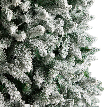 10’ Slim Flocked Montreal Fir Artificial Christmas Tree - Tampa Home & Garden Store