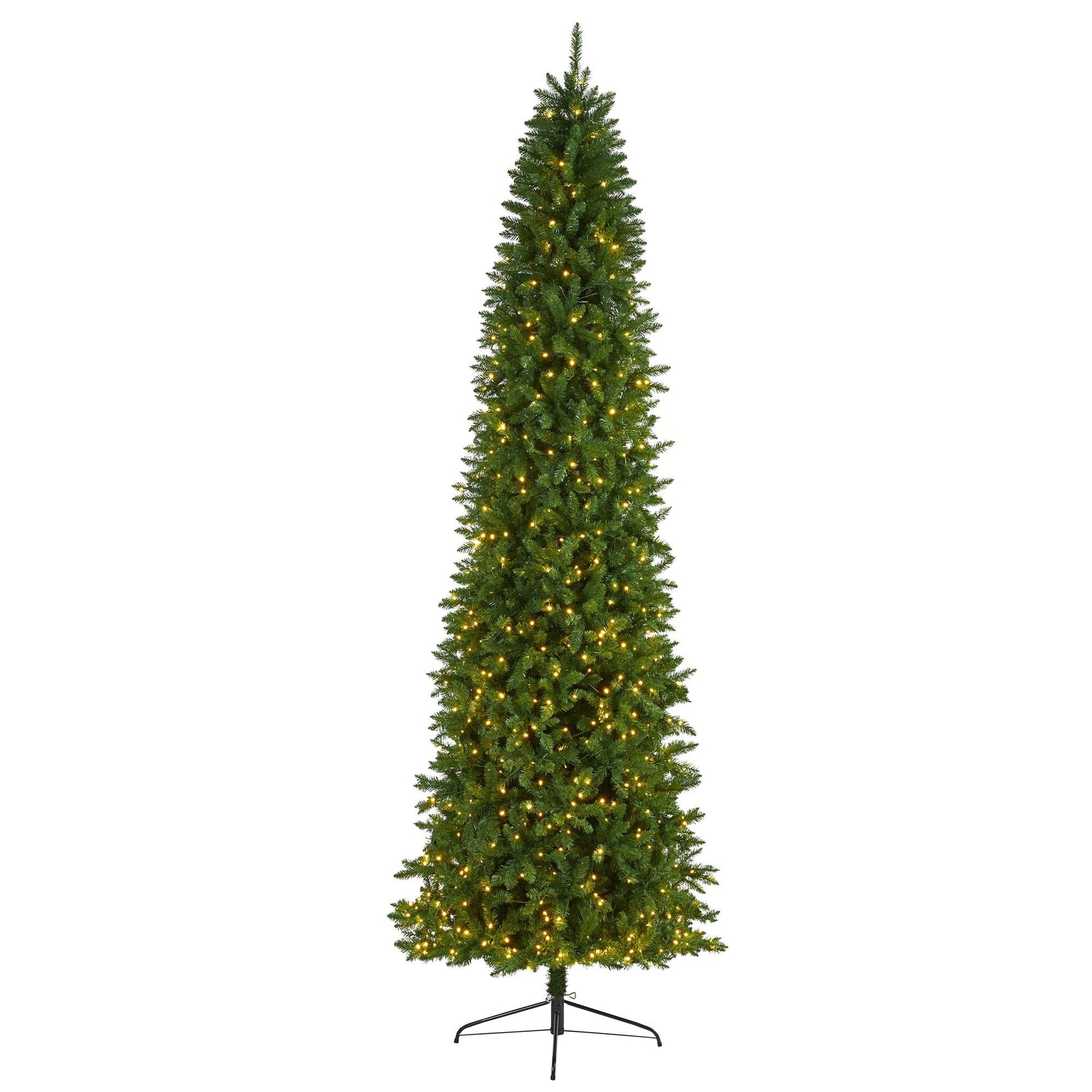 10’ Slim Green Mountain Pine Artificial Christmas Tree with 800 Clear LED Lights - Tampa Home & Garden Store