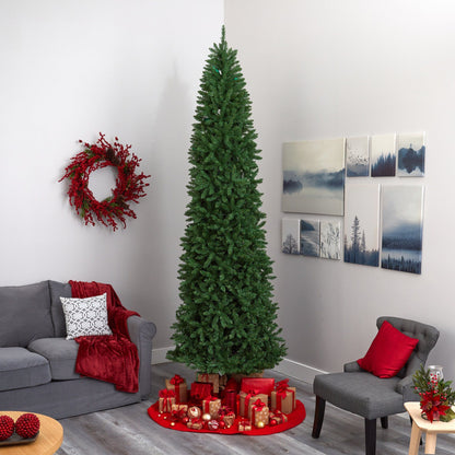 10’ Slim Green Mountain Pine Artificial Christmas Tree with 800 Clear LED Lights - Tampa Home & Garden Store