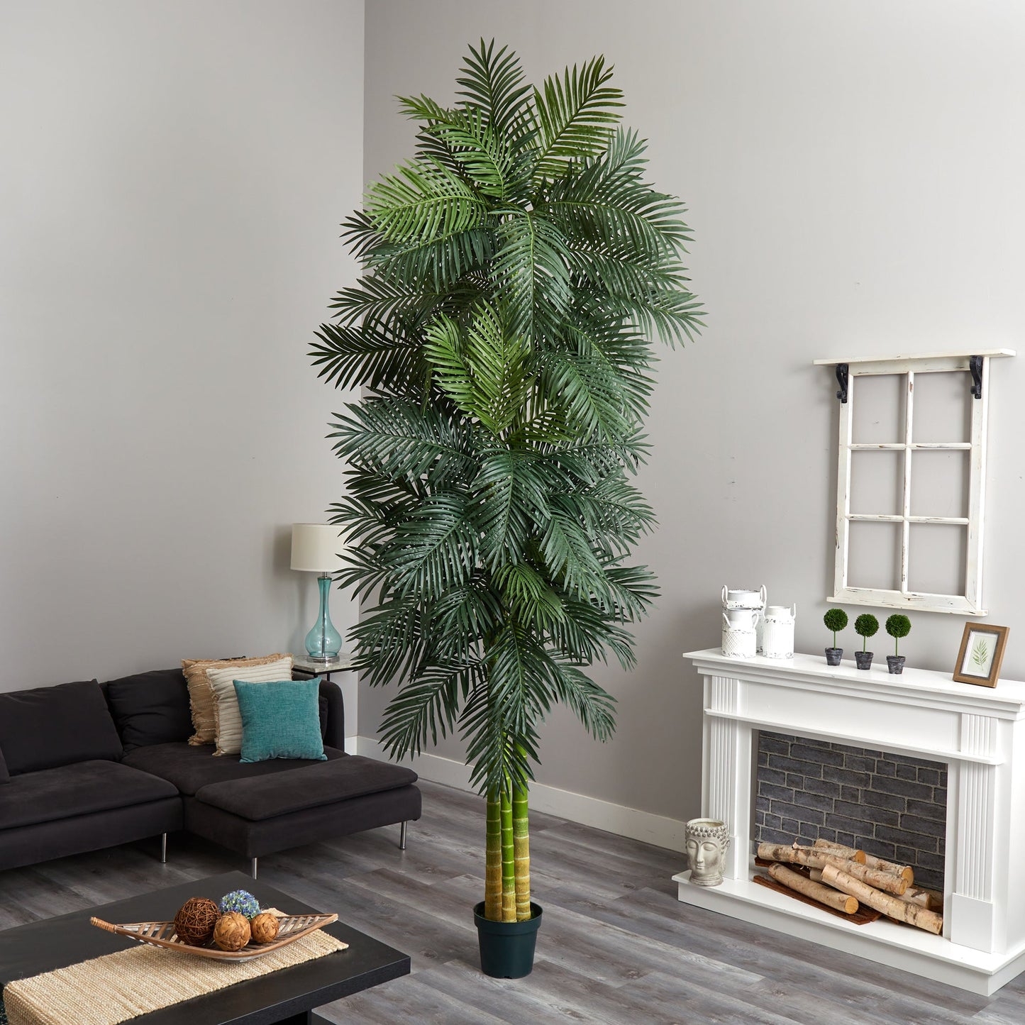 10’ Triple Stalk Golden Cane Artificial Palm Tree - Tampa Home & Garden Store