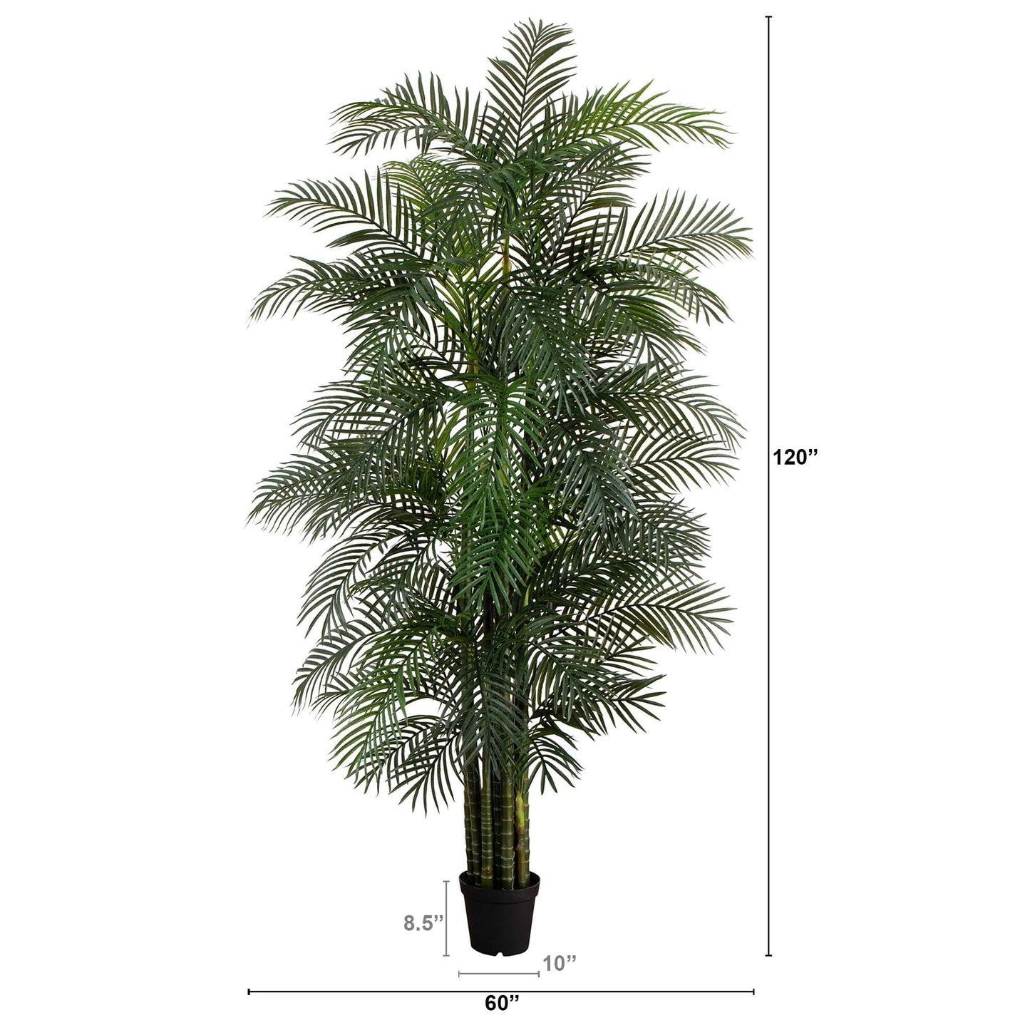 10' UV Resistant Artificial Areca Palm Tree (Indoor/Outdoor) - Tampa Home & Garden Store