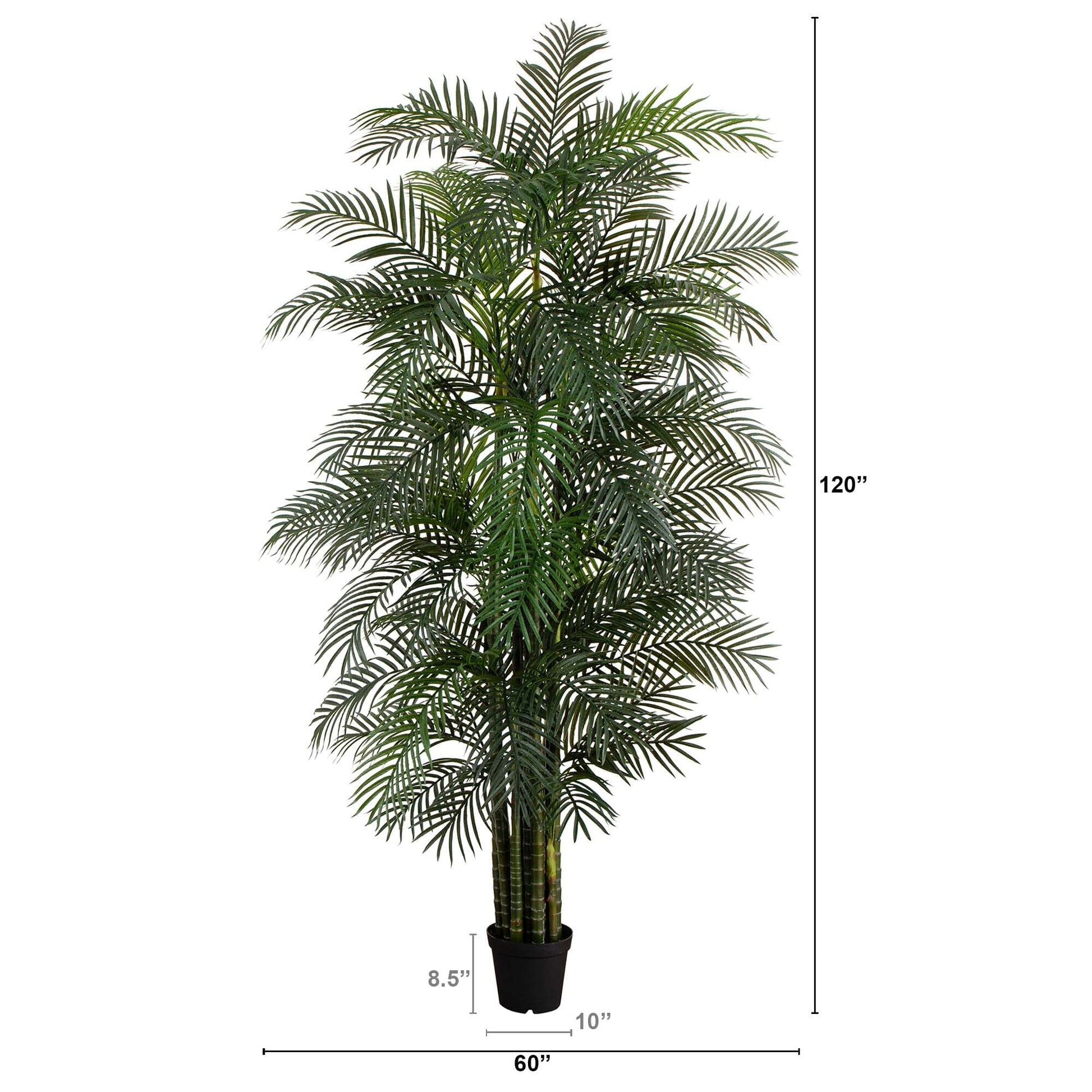 10' UV Resistant Artificial Areca Palm Tree (Indoor/Outdoor) - Tampa Home & Garden Store