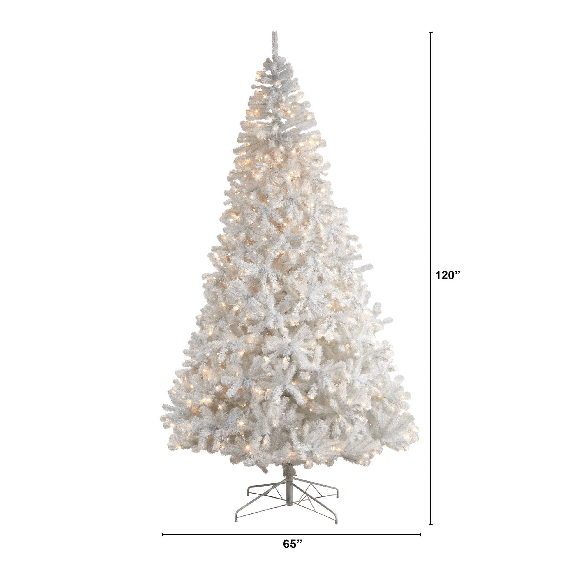 10' White Artificial Christmas Tree with 2200 Bendable Branches and 800 LED Lights - Tampa Home & Garden Store