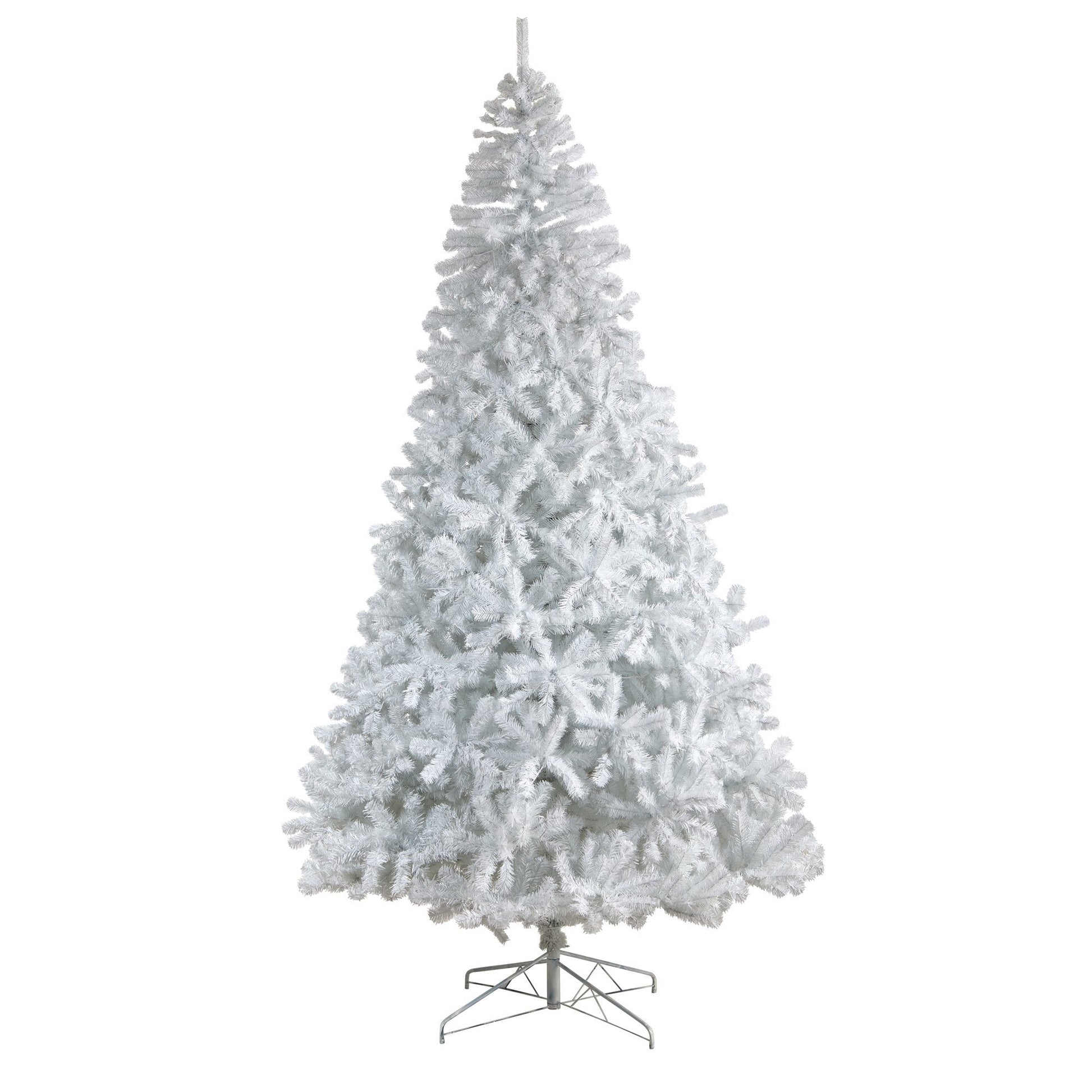 10' White Artificial Christmas Tree with 2200 Bendable Branches and 800 LED Lights - Tampa Home & Garden Store