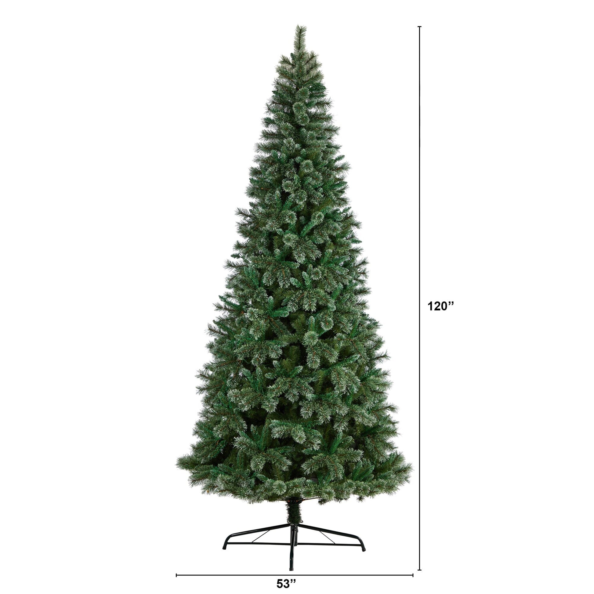 10’ Wisconsin Slim Snow Tip Pine Artificial Christmas Tree with 1652 Bendable Branches - Tampa Home & Garden Store