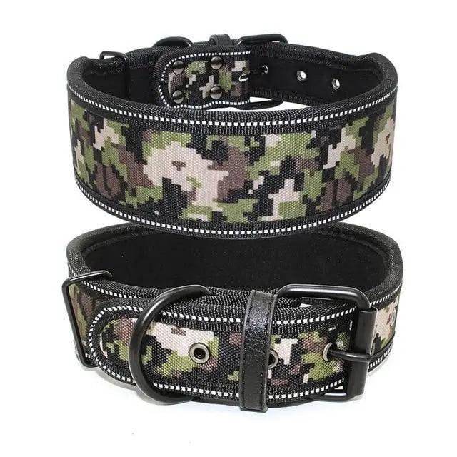 Stevvex camouflage reflective dog collars pair with buckles, adjustable for small to large dogs on Tampa Home & Garden Store