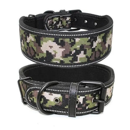 Stevvex camouflage reflective dog collars pair with buckles, adjustable for small to large dogs on Tampa Home & Garden Store