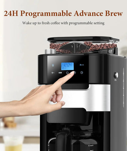10 Cup Drip Coffee Maker and Built In Grinder