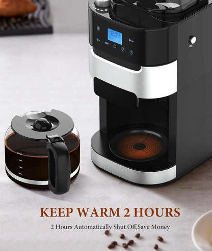 10 Cup Drip Coffee Maker and Built In Grinder