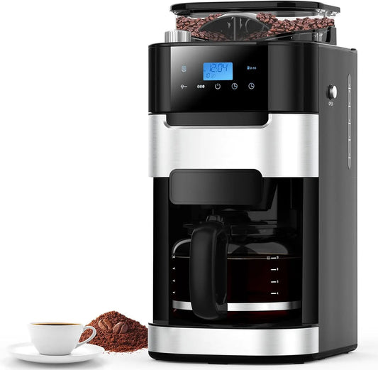 10 Cup Drip Coffee Maker and Built In Grinder