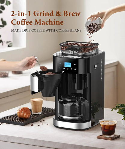 10 Cup Drip Coffee Maker and Built In Grinder
