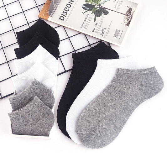 Stevvex breathable no-show ankle socks 10-pair set in black white gray cotton on Tampa Home & Garden Store