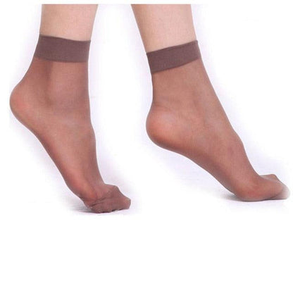 Stevvex ankle socks pair; ultra-thin silky material, tan brown color on Tampa Home & Garden Store