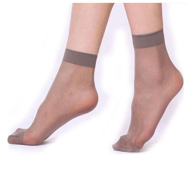 Stevvex ankle socks 10-pair ultra-thin silky nude sheer with elastic cuffs on Tampa Home & Garden Store