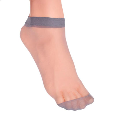 Stevvex women's ankle socks ultra-thin silky sheer gray on Tampa Home & Garden Store