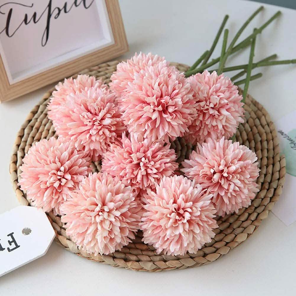 10-piece pink artificial chrysanthemum ball bouquet for decor DailySale on Tampa Home & Garden Store