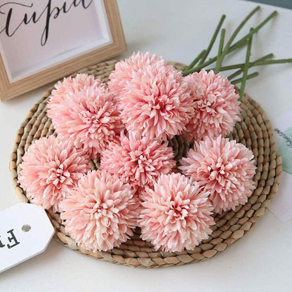 10-piece pink artificial chrysanthemum ball bouquet for decor DailySale on Tampa Home & Garden Store