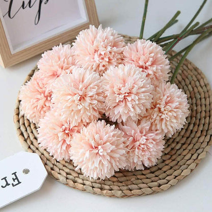 10-piece artificial chrysanthemum ball bouquet in soft pink, DailySale furniture on Tampa Home & Garden Store