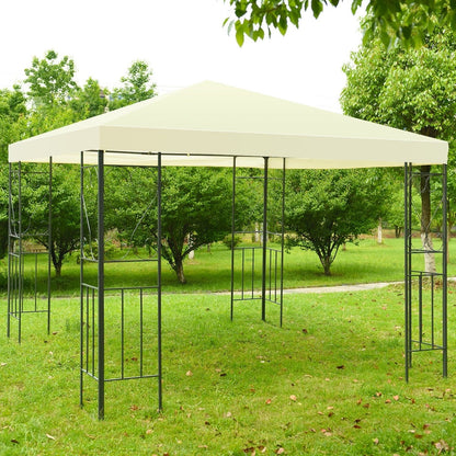10 x 10 Ft Outdoor Steel Frame Gazebo Shelter with Waterproof Polyester Canopy - Tampa Home & Garden Store