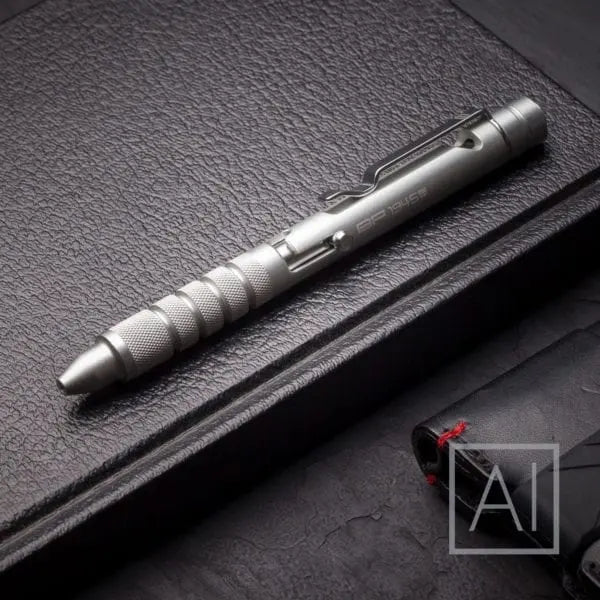 GPCA 1945 Bolt-Action Pen PRO, titanium-aluminum EDC ballpoint with knurled grip and clip on Tampa Home & Garden Store