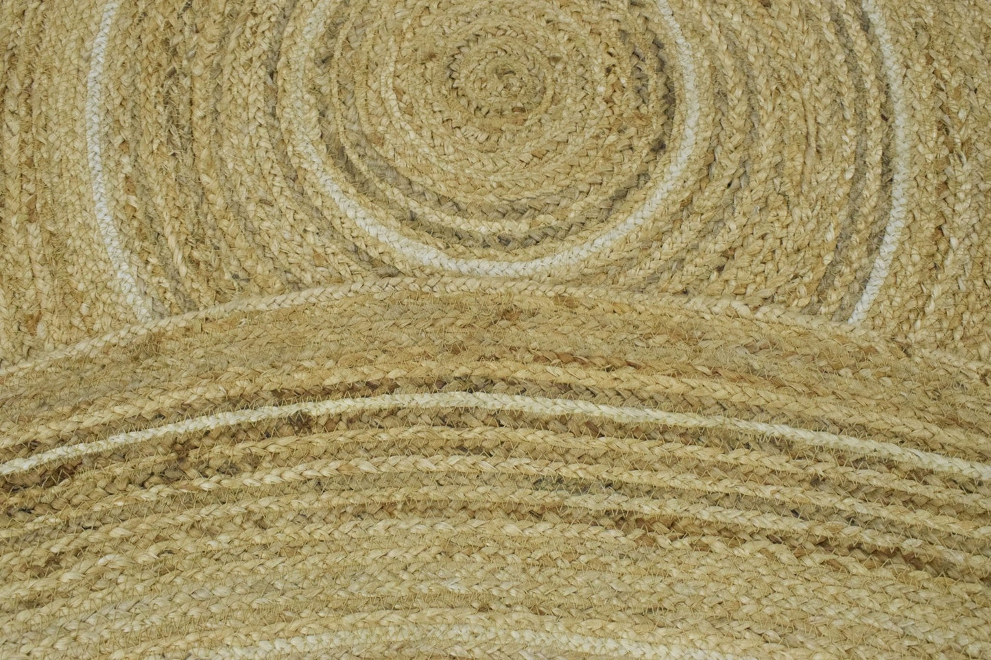 ALFOMBRA REDONDA DE YUTE BOHO TRENZADA A MANO, 100 % FIBRA NATURAL | JR5
