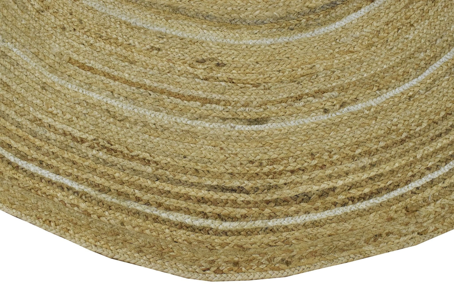 ALFOMBRA REDONDA DE YUTE BOHO TRENZADA A MANO, 100 % FIBRA NATURAL | JR5