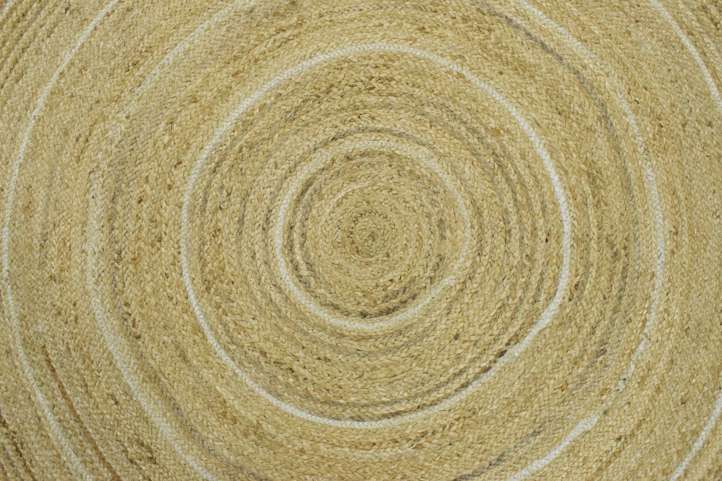 ALFOMBRA REDONDA DE YUTE BOHO TRENZADA A MANO, 100 % FIBRA NATURAL | JR5