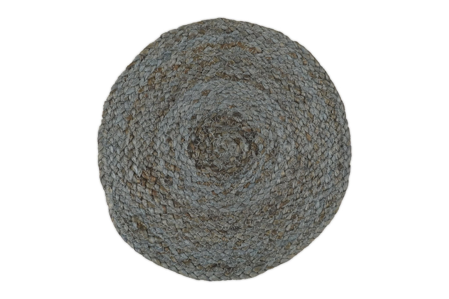 Alfombra redonda de yute azul bohemia, trenzada a mano, 100 % fibra natural | JR1