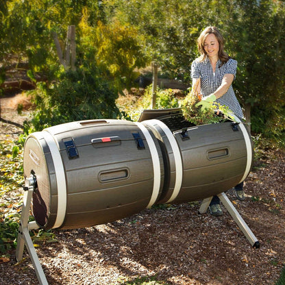 100-Gallon Compost Bin Tumbler Double Rotating Composter - Tampa Home & Garden Store