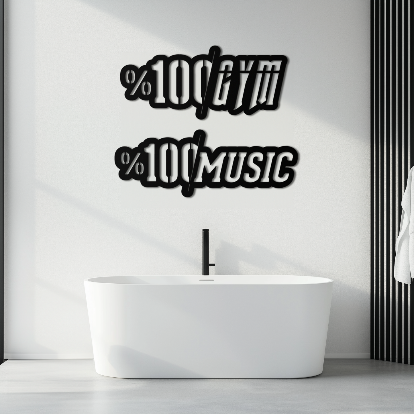 %100 Gym & Music Metal Wall Art - Fitness & Music Enthusiast Decor - KAF091 - Tampa Home & Garden Store